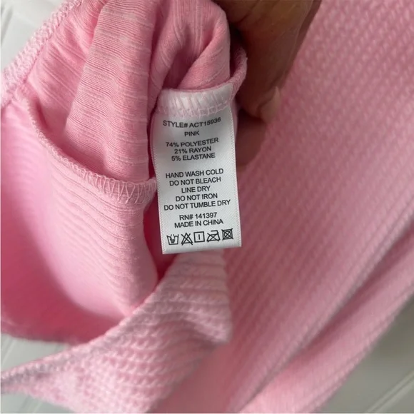 Astr Pink Ribbed Bodysuit size medium - Picture 6 of 8